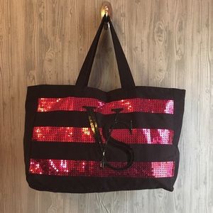 Large Victoria’s Secret Sequin Tote Bag